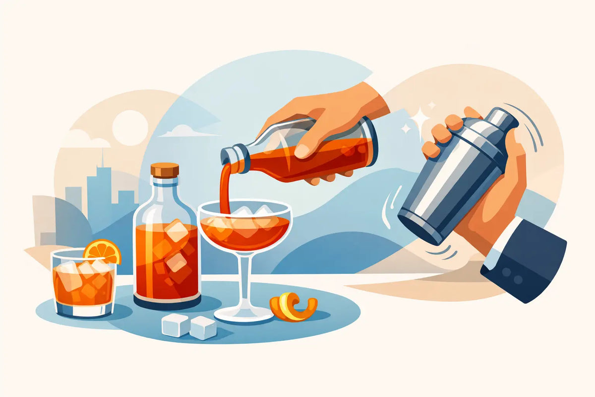 Servire e agitare un cocktail imbottigliato