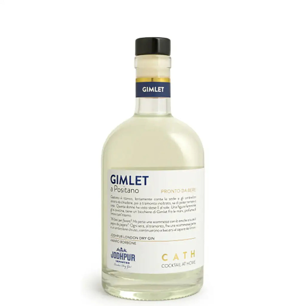 Gimlet a Positano pronto da bere, cocktail italiano con gin Jodhpur e amaro borbone