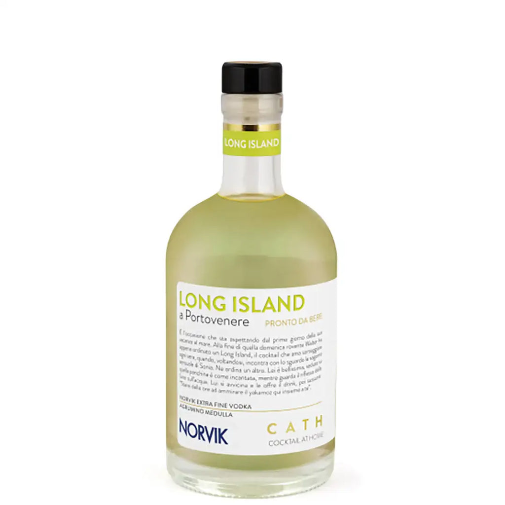 Long Island pronto da bere, cocktail italiano con vodka Norvik e acerola, ideale per mixology a casa
