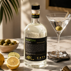 Martini pronto da bere con olive e limone, cocktail italiano premium da casa